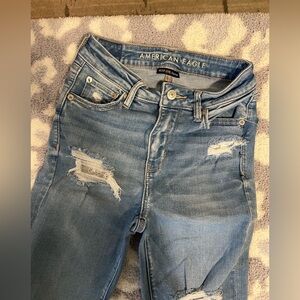 American Eagle Outfitters Flare Jeans with Distressed Detailing
